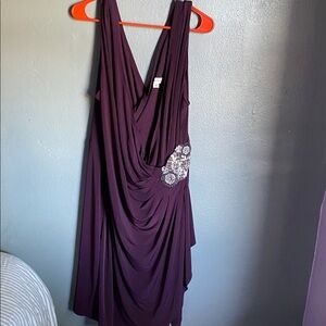 Calvin Klein Purple Dress with Embellished Detail